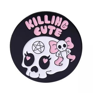 6/$30 Killing Cute Heart Skull Enamel Pin